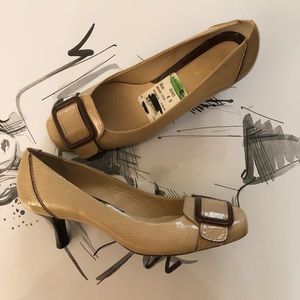 Cole Haan Tan Heels with Brown Buckle